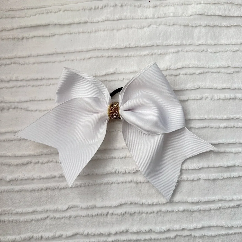 Elegant White Hair Bow for Kids